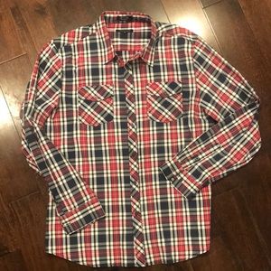 Eighty Eight Platinum Plaid Mens Shirt Sz XXL